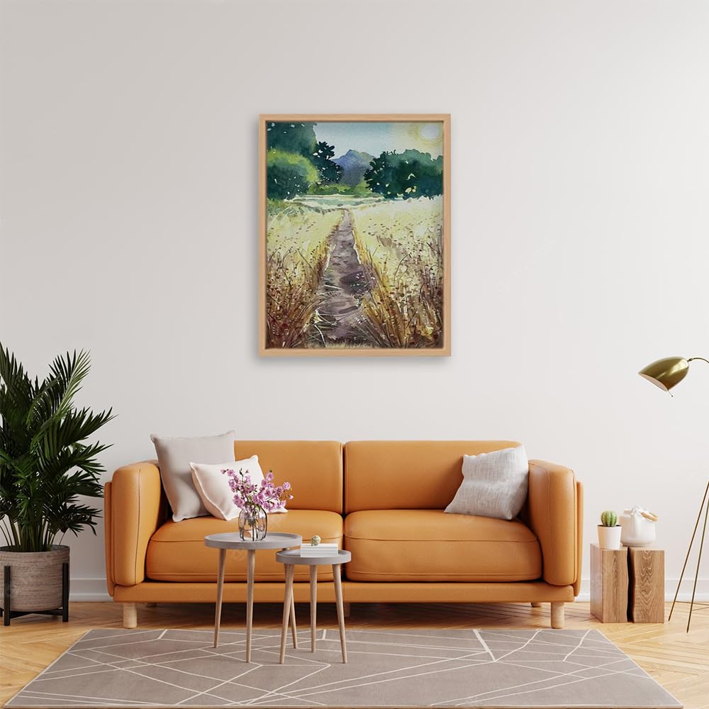 VERRE ART Printed Framed Canvas Painting for Home Decor Office Wall Studio Wall Living Room Decoration (22x34inch Wooden Floater) - The Trail to Malibu Creek Print