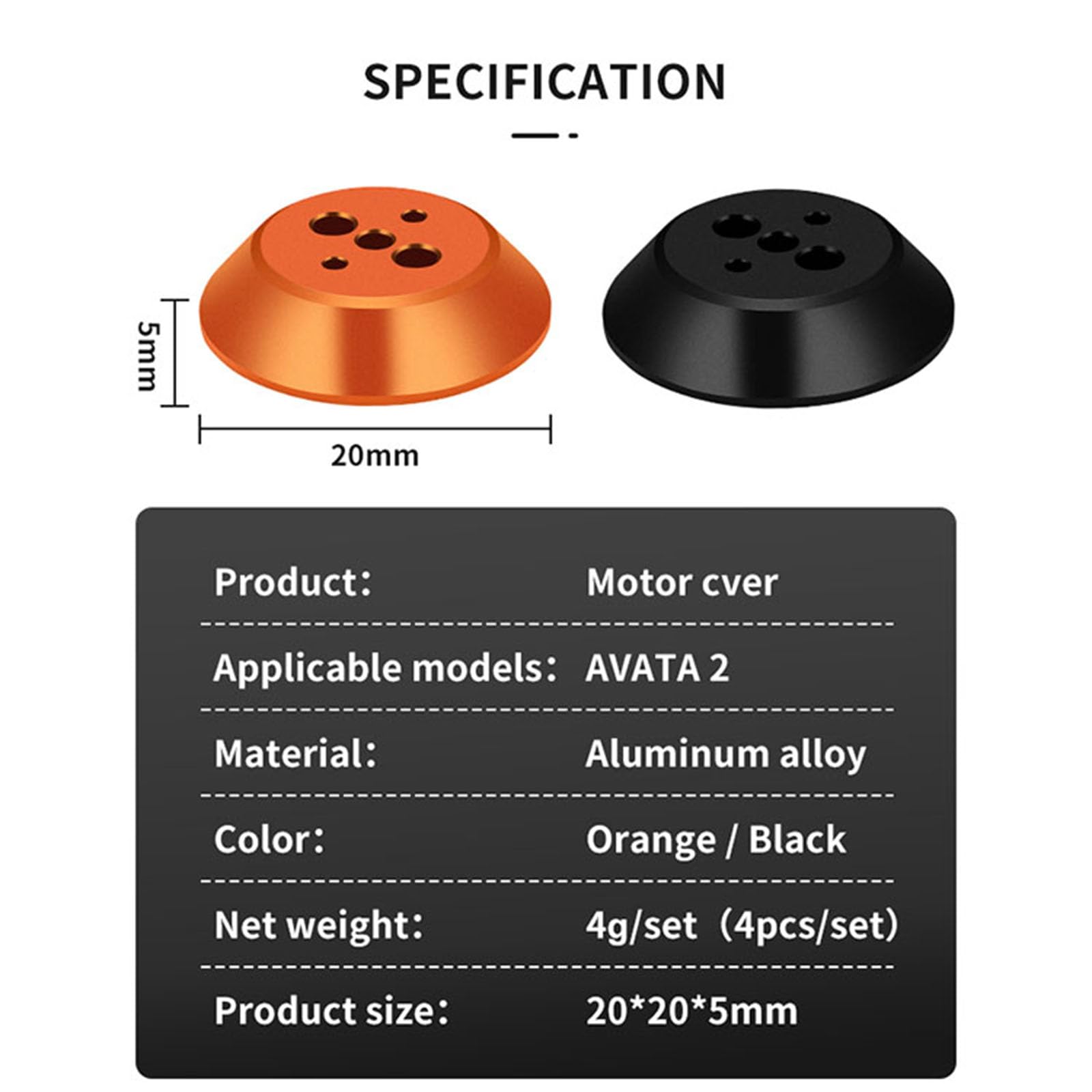 Avata 2 Aluminum Alloy Motor Covers,4pcs Motor Cover Caps Compatible for DJI Avata 2 Drone Accessories - Image 3