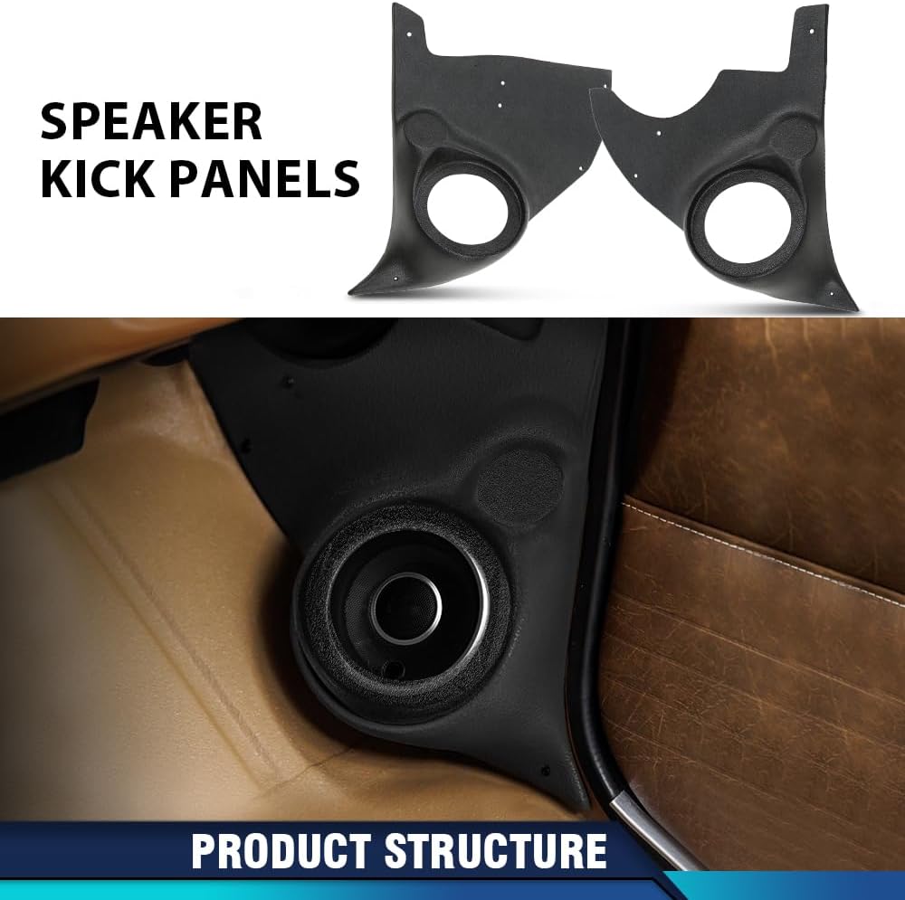 PIT66 Speaker Kick Panels Compatible with 1973-1987 Chevy and GMC Pickup Trucks, Jimmy, Blazer, Suburban and Crew Cabs/Fit for Non A/C Trucks or Trucks with Dealer Installed AC