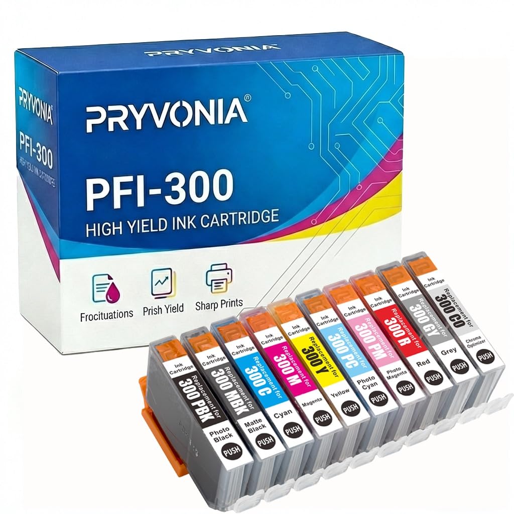 PFI-300 PFI300 kompatybilne kartridże do drukarki, wielopak, do Canon imagePROGRAF PRO-300, MBK/PBK/C/M/Y/PC/PM/GY/R/CO po 14,5 ml (opakowanie 10 szt.)
