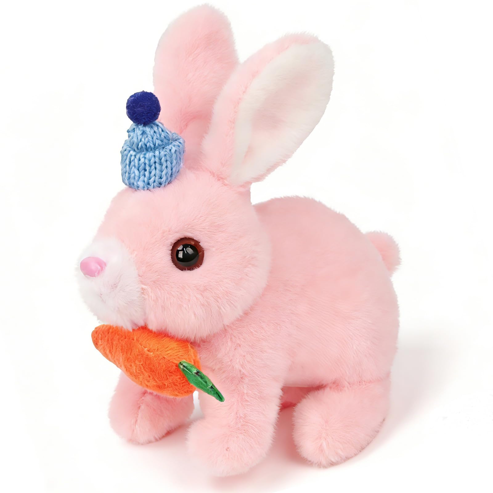 Amazon.com: Easfan Hopping Bunny Plush Jumping Spotted Pink Rabbit
