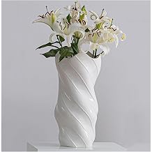 Modern Floor Standing Large Vase, Nordic Minimalist White Ceramic Vase, Unique Pampas Grass Vase Suitable for Weddings, Home, Office, Table, Mantle Fireplace B Size B
