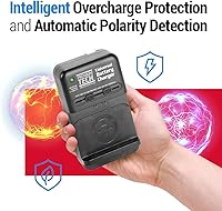 Vista 6 de Vidpro PT-UNV Cargador de batería universal de iones de litio – Cargador ajustable programable para viajes con protección contra sobrecarga