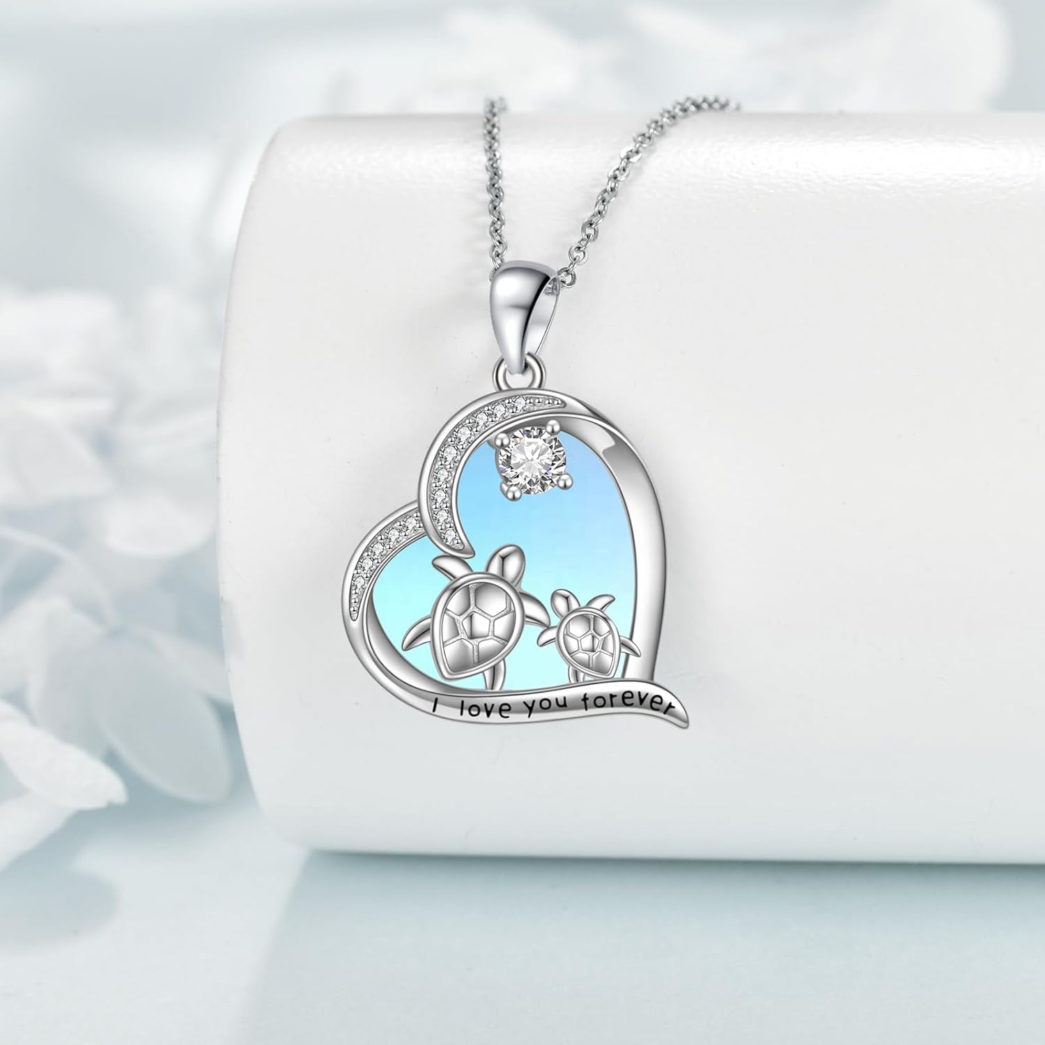 ONEFINITY Moonstone Necklace Gifts 925 Sterling Silver Cute Animal Jewelry for Women Heart Moonstone Gifts