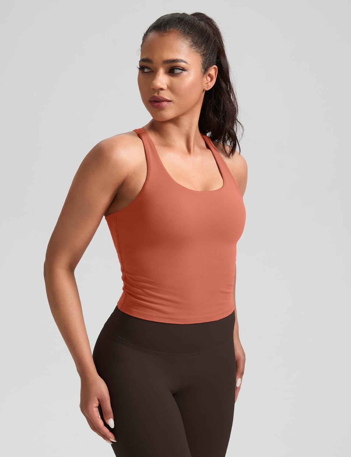 HeyNuts Longline Zeal Bras Medium Impact Wirefree Sports Bras Workout Crop Tank Tops with Removable Pads, A-D Cups - Image 2