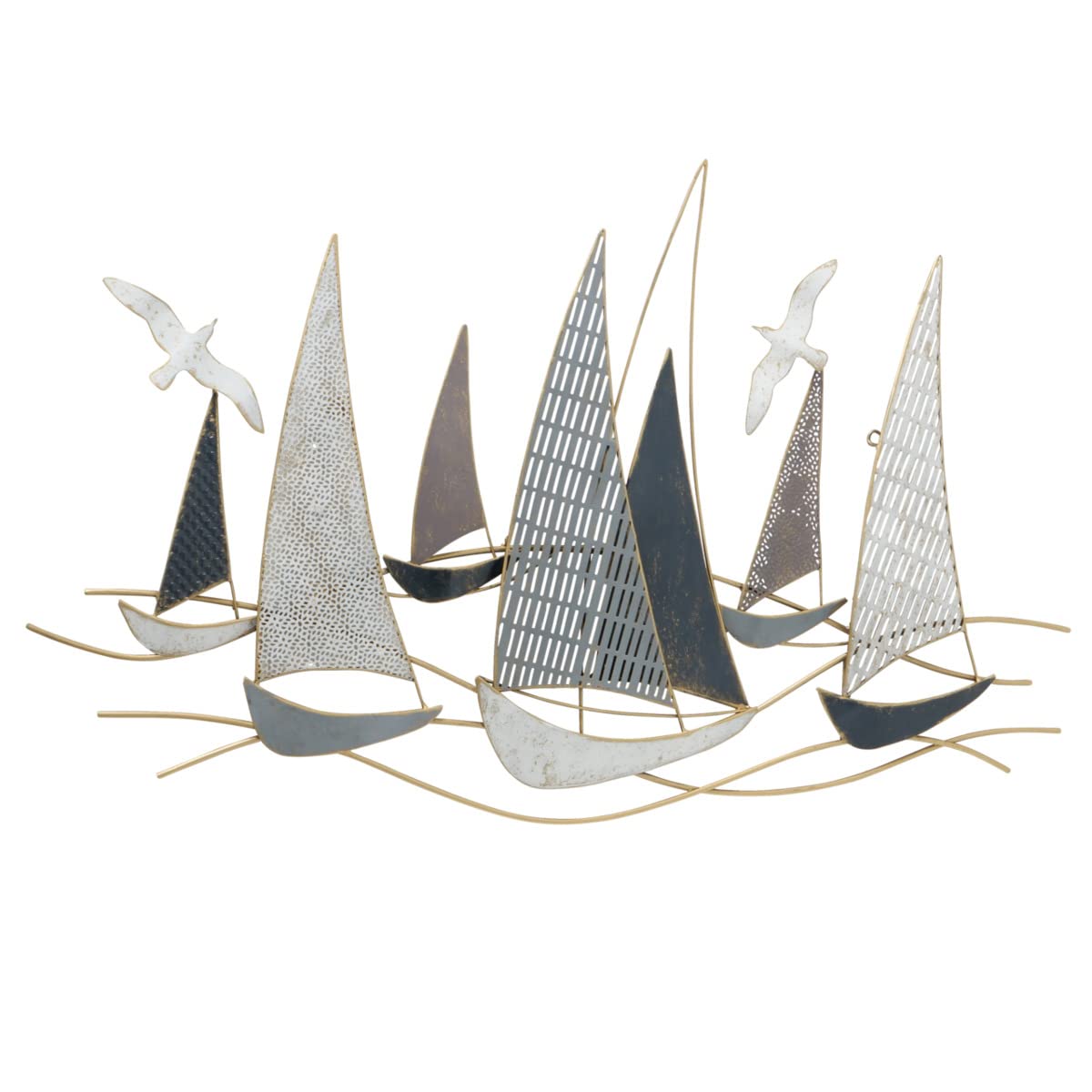 BOLTZE Wandobjekt Wandbild Boote Segelboote Eisen B 109 cm H 69 cm