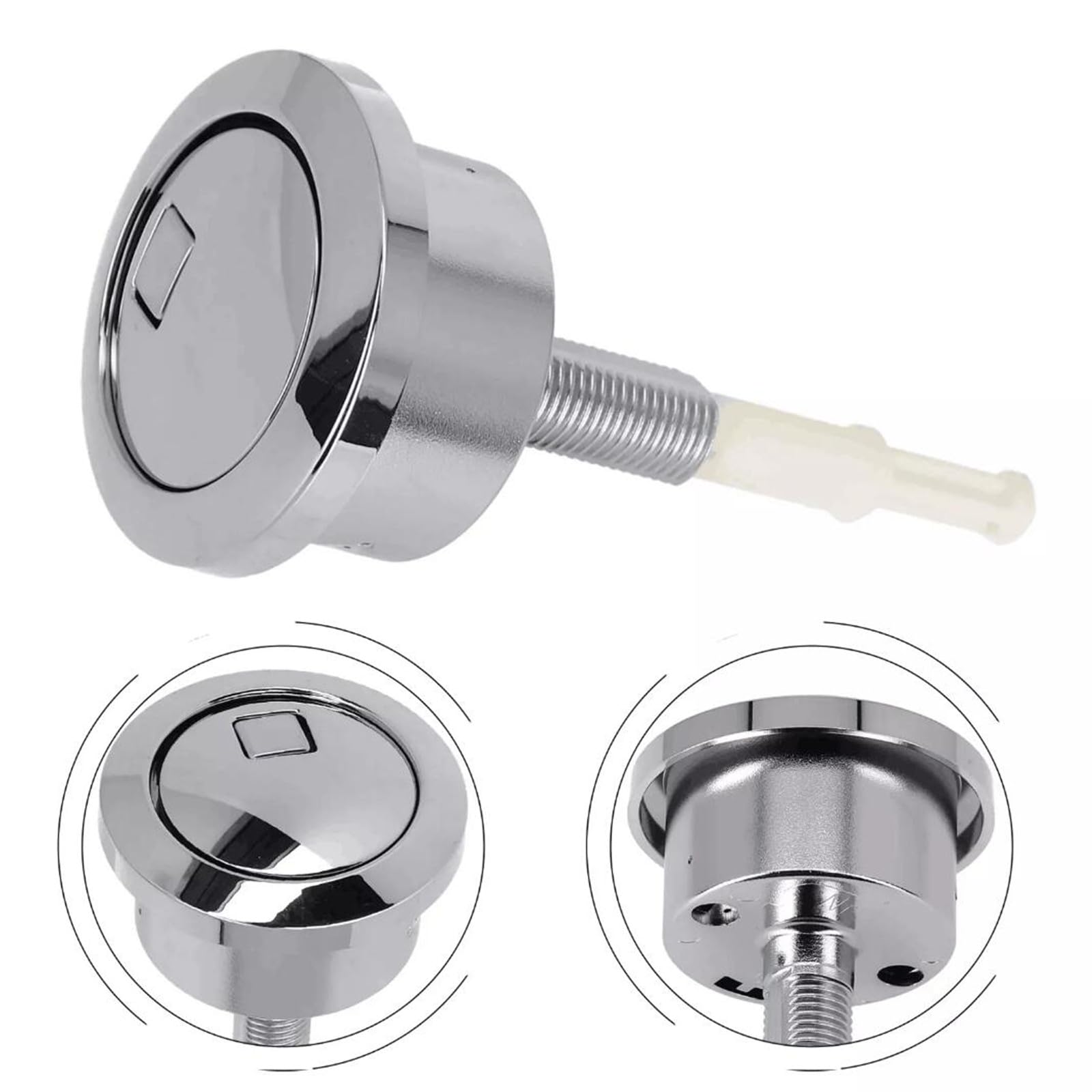 BODYA Water Tank Drain Button Dual Flush Cistern Push Button for Geberit Chrome Finish Bathroom Toilet Accessories Silver - Image 2