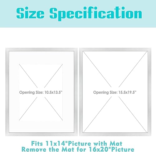 Vista 192 de Frametory, Portarretratos negro de 16 x 20 pulgadas, para fotos de 11 x 14 pulgadas con paspartú, molduras anchas (16 x 20 pulgadas, negro)