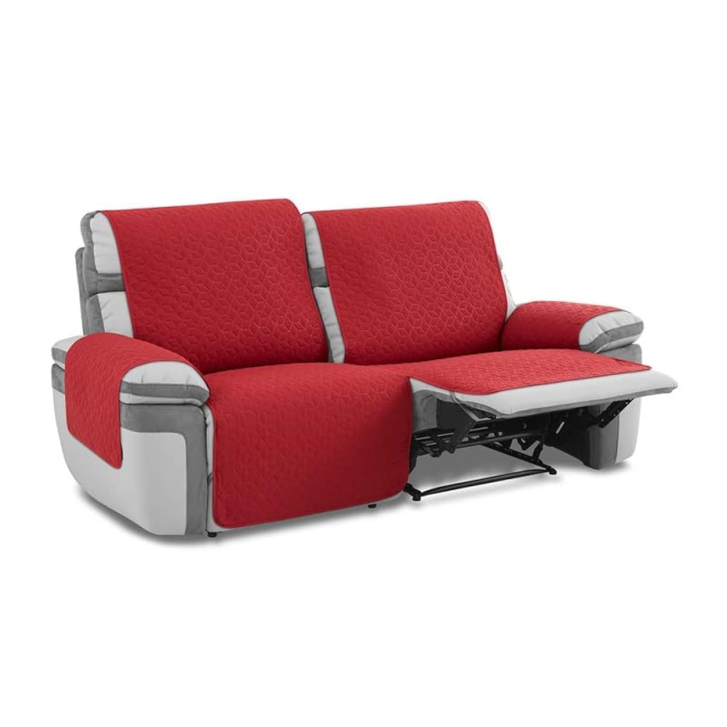 MAXIFUNDAS-Cubre Sofá Acolchado Relax 3 Plazas Slam, Rojo. Salvasofá Repelente a líquidos y con Reverso Antideslizante.