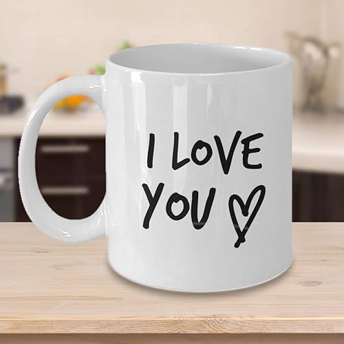 Miniatura 4 de Taza de café con texto en inglés "I Love You", taza romántica para él, ideas de regalo para hombres, mujeres, esposa, marido, girlfriend, prometido,
