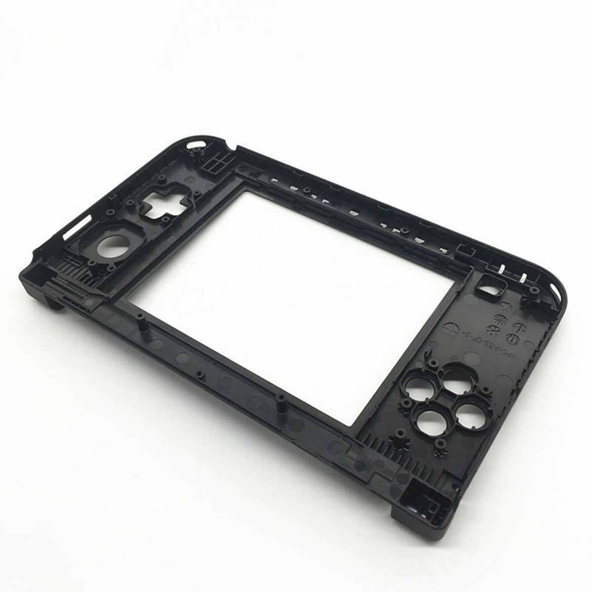 C-FUNN Reemplazo Bisagra Parte Inferior Negro Carcasa Media Shell para Nintendo 3Ds XL