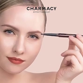 CHARMACY Triangle Eyebrow Pencil - Waterproof, Smudge-Proof, Dual-Ended with Spoolie | Vegan & Hypoallergenic | Precision Define, Fill, Shape for Beginners #02
