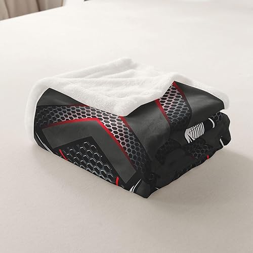 Miniatura 5 de Golf Flannel Blankets All Seasons,Fashion Sports Game Golf Clubs Black Gray Bed Blanket for Room Decor,Modern Honeycomb American Flag Patchwork