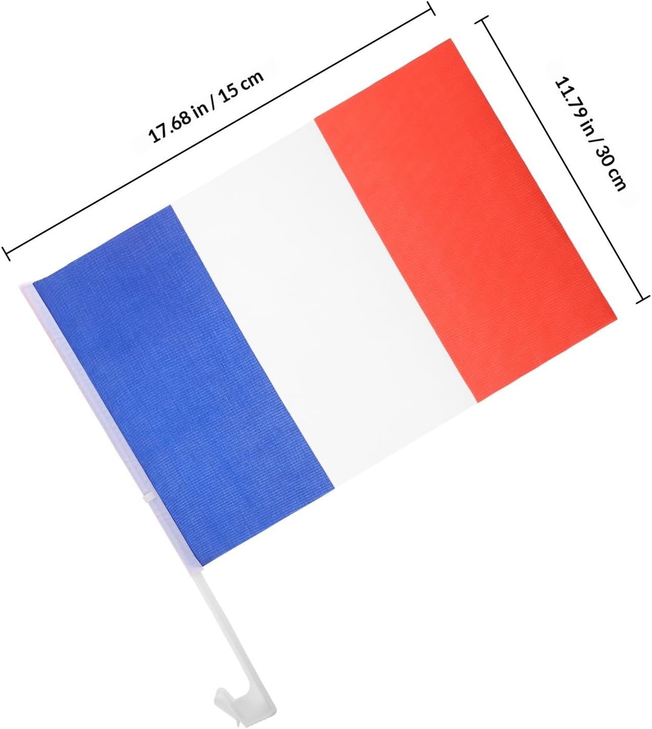 France Car Flags 2pcs Polyester Vehicle Flags with Poles Portable Accessories for Cars Outdoor Sports and Parade Decorations