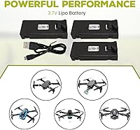 Vista 2 de sea jump 3 unids 3.7 V 1000 mAh Lipo batería con cable de carga USB adecuado para E88 E88MAX E99 E99MAX BD101 P15PRO P8 A13 A15 K10MAX RC Drone