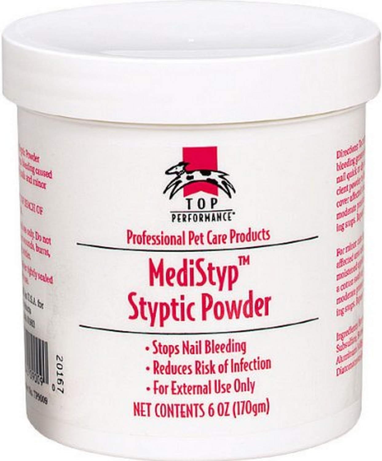 Top Performance MediStyp Pet Styptic Powder with Benzocaine Stops Pain, Stops