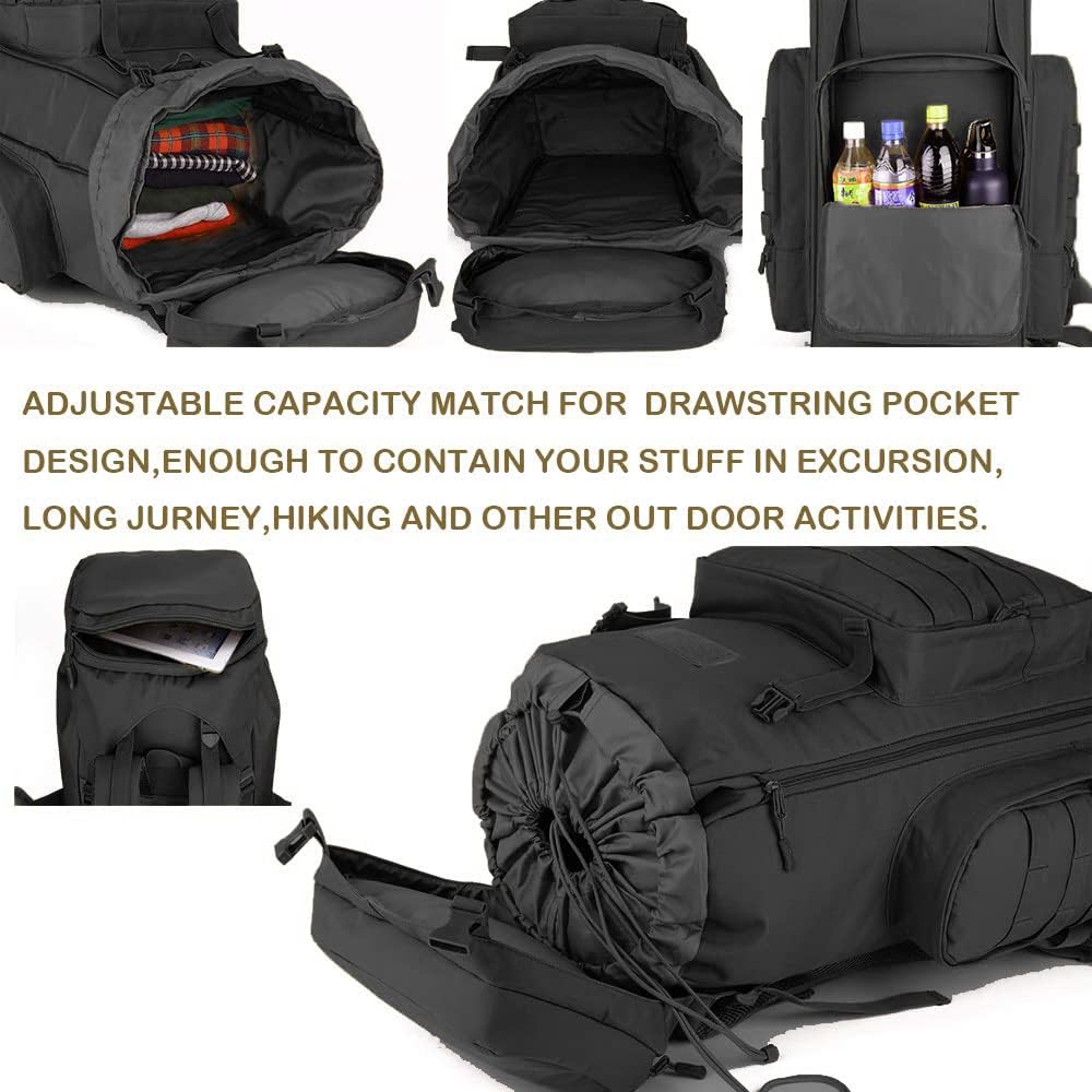 4land Big Camping Backpack for Men, Extra Large Hiking Backpack for Travel, 60L70L85L Oversized Waterproof Military Rucksack