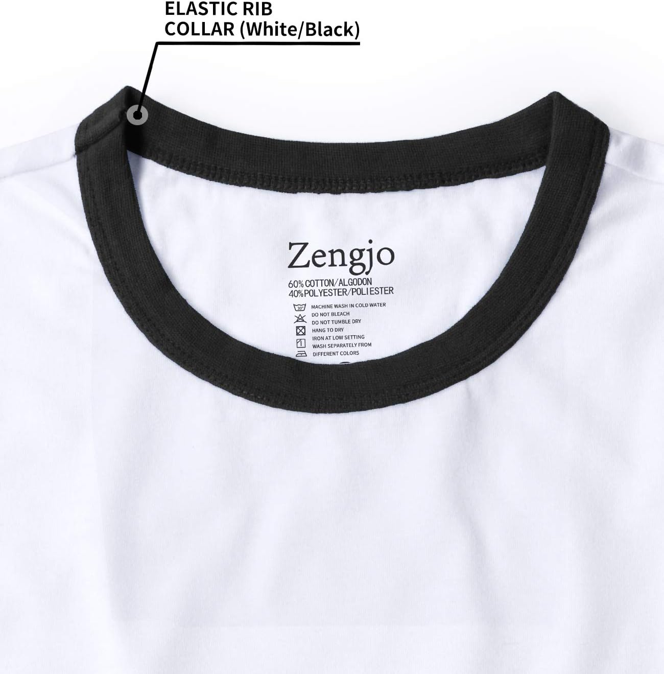 Zengjo Men's Ringer Tee Crewneck Athletic T Shirts Short Sleeve Sport Shirt for Men - Image 3