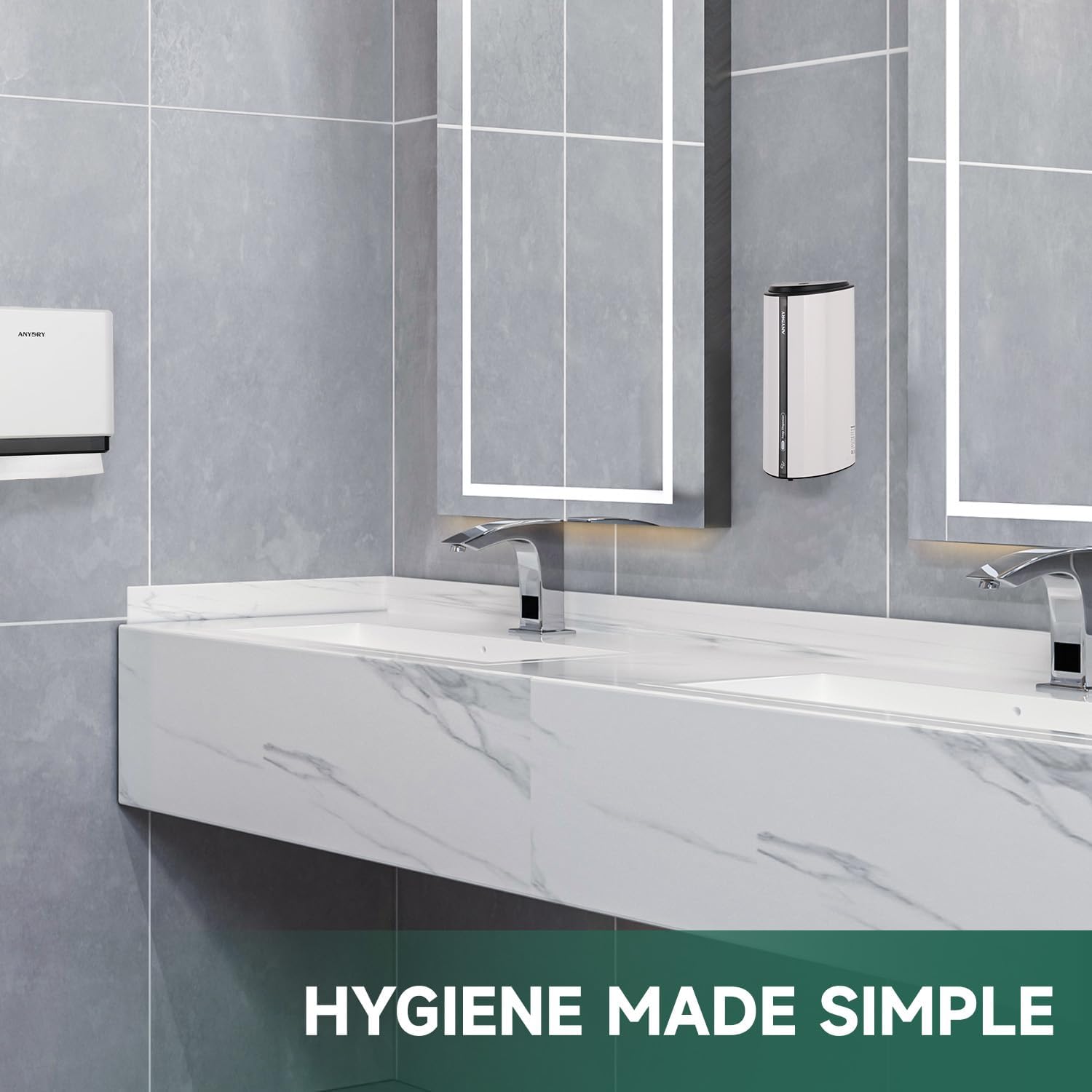 29fl.oz/850ml Commercial Automatic Liquid Soap Dispenser Wall-Mounted Large Capacity Model AD1209 White