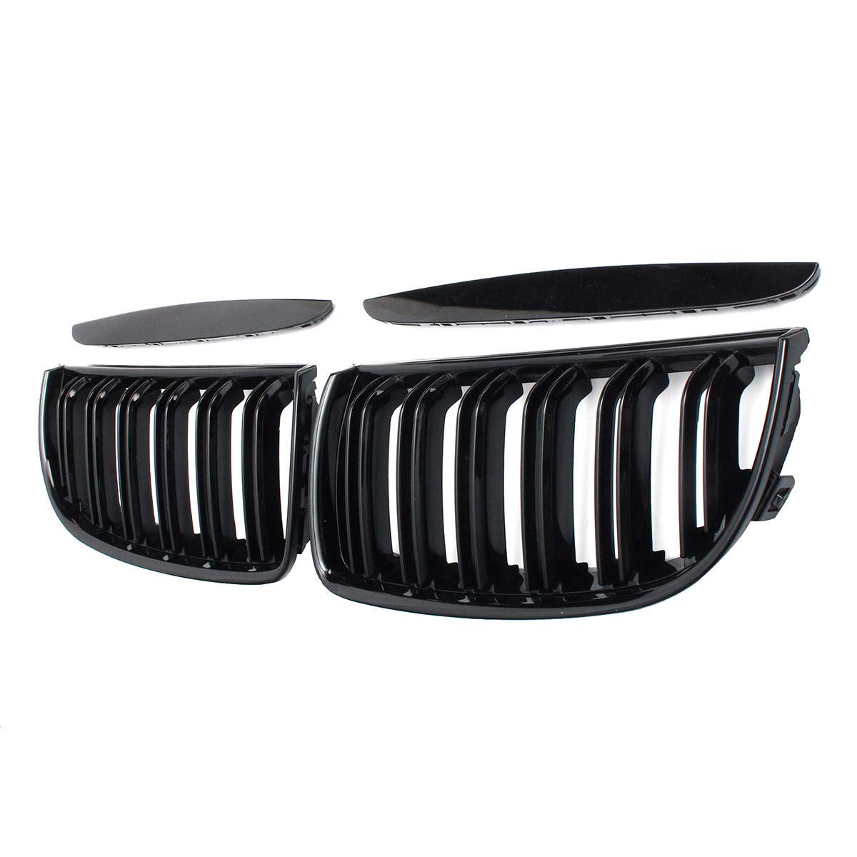Viviance Paire de calandre Sport Noir Brillant à Double lamelle Compatible avec BMW E90 E91 2005-2008