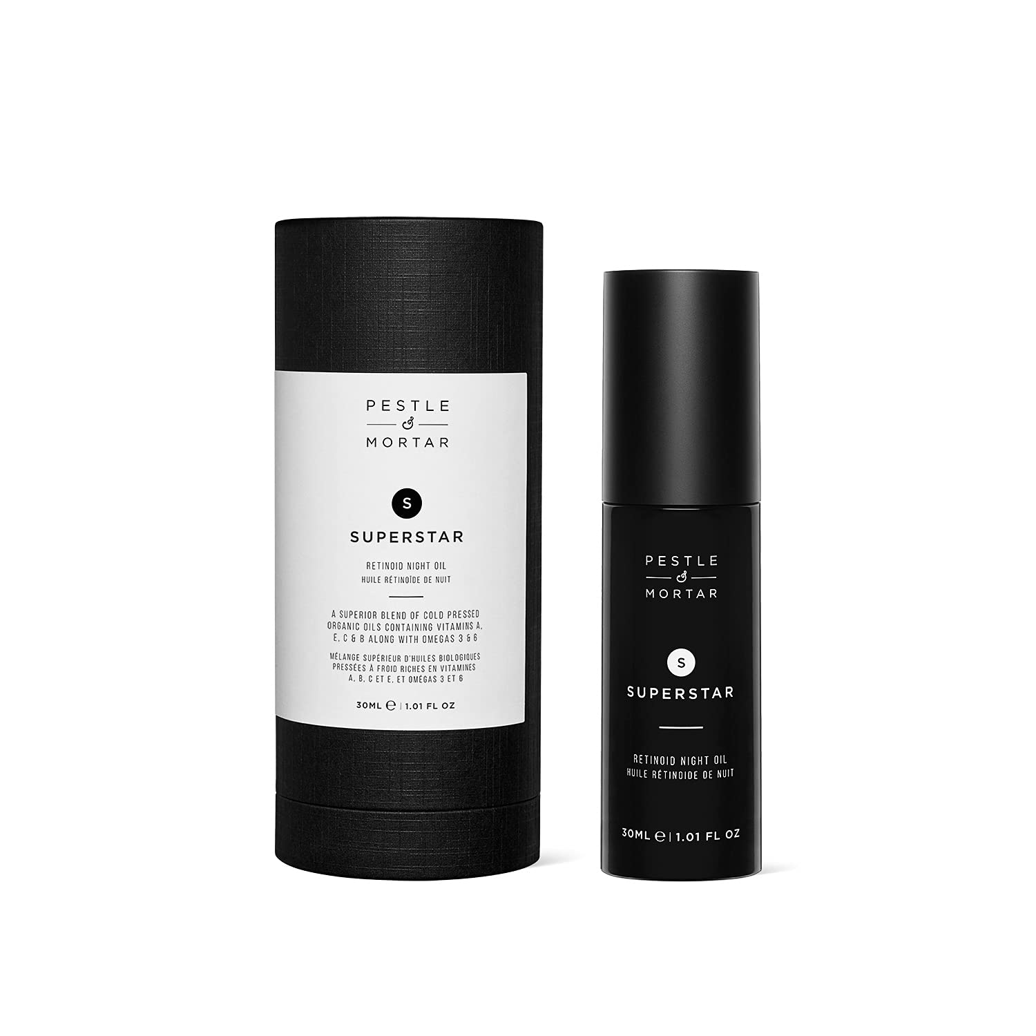 Pestle & Mortar Superstar 2% Retinoid Night Oil, Overnight Face Serum, Anti Ageing and Reduces Wrinkles with Vitamin E, Vitamin C and organic oil, 30ml