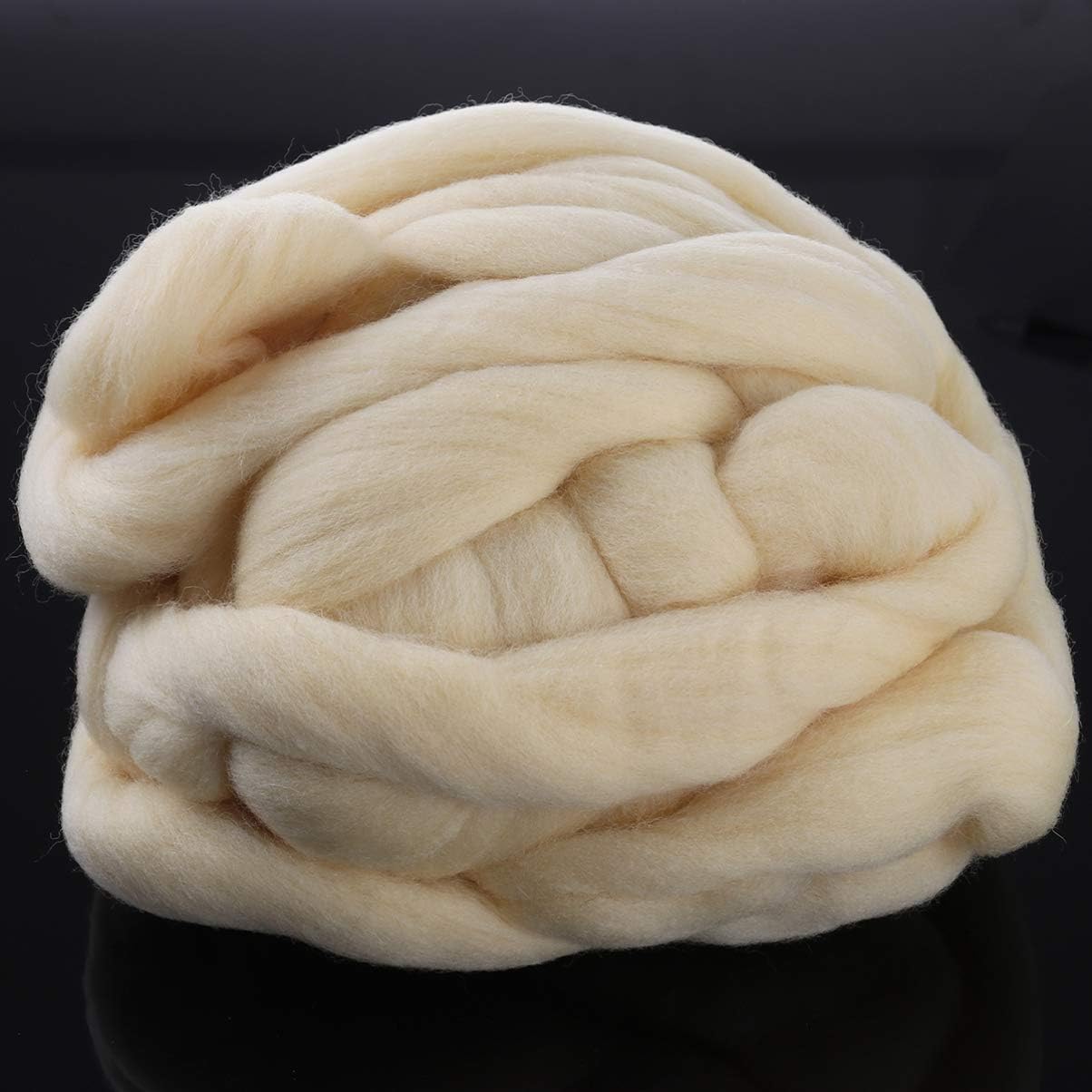 Artibetter Felt Yarn in Natural Wool for DIY Felting Needle Hand Spinning 200 G (Galatea), White, 24x20x7cm - Image 3