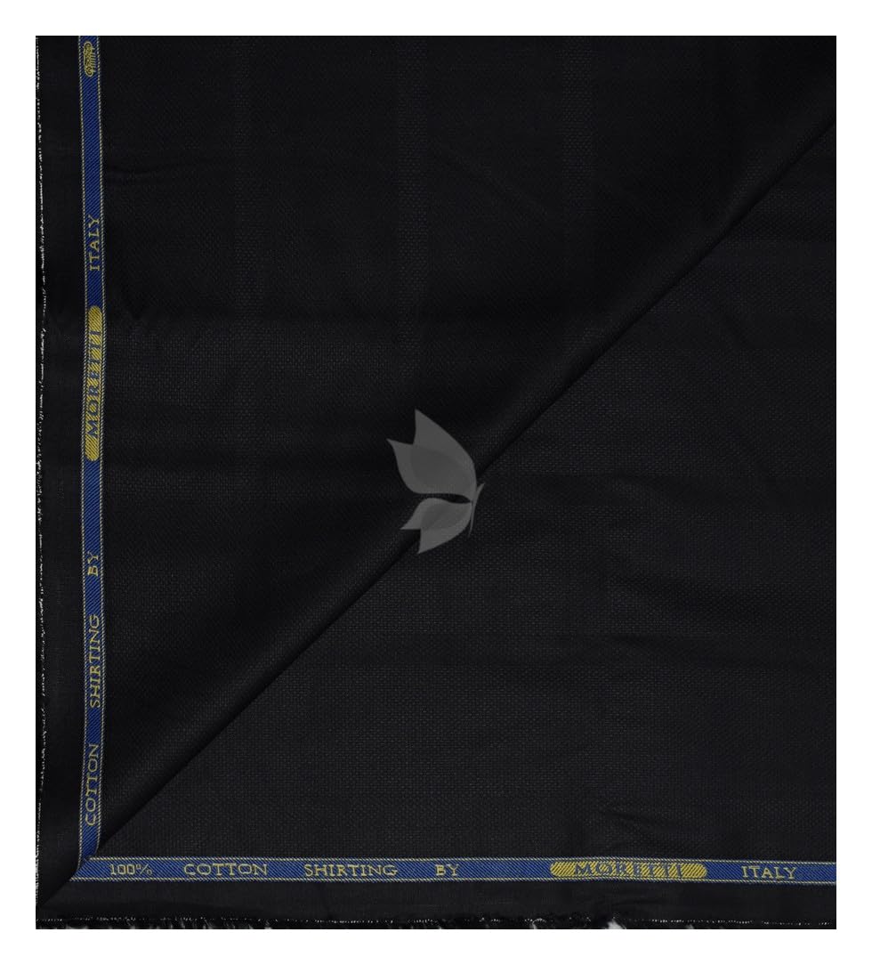 j.hampstead Moretti Premium Egyptian Collection with 100% Giza Cotton Black Colour Striped Pattern Unstitched Shirt Fabric of 1.6 mts / VV2437-picture-12