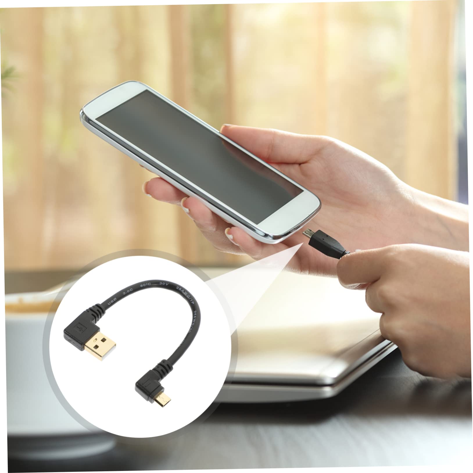 SOLUSTRE 15pezzi Cavo Micro Usb Gradi Per Trasferimento Dati e Ricarica Sicura Design Compatto Compatibile Con Smartphone e Tablet Previene Surriscaldamenti e Intralci