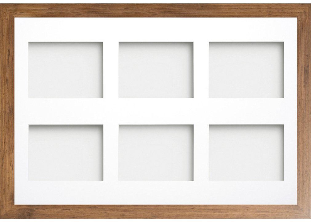 Frame Company Watson Rustic Multi-Aperture Photo Frame with Mount, 30x20 for 8x6 (x6) * Choice of Frame Colour and Mount Design* NEW