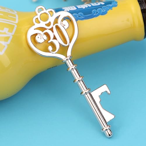 Miniatura 8 de Paquete de 50 recuerdos de fiesta de 30 cumpleaños, abridores de botellas con forma de 30 para cumpleaños, regalos de cumpleaños de 30 años,