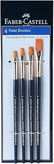 Faber-Castell Synthetic Hair set of 4 Flat Brushes
