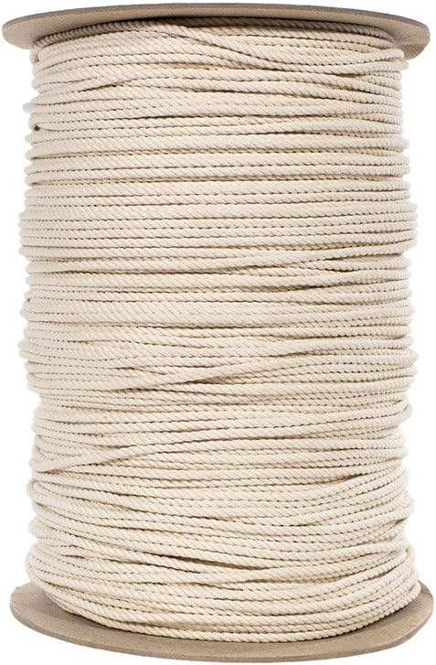 100% Twisted White Natural Cotton Rope – Crafting, Decorations (5/32 ...