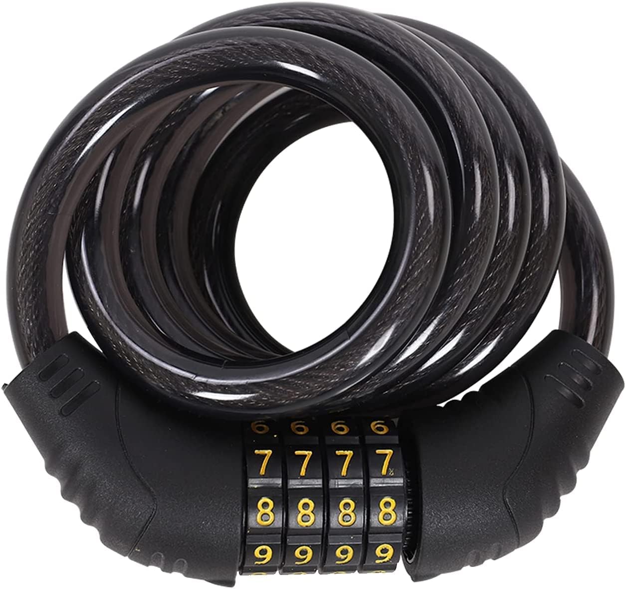 Multi Use Lock for Bike, Cycle, Helmet, Luggage with 4 Digit Resettable Bike Cable Lock, Heavy Duty Anti-Theft Protection (L 3.11 feet xThickness 8 mm)