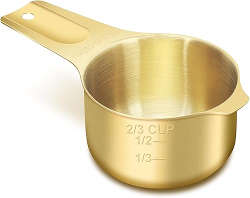 Miniatura 9 de 18 taza (1.0 fl oz  1 oz  30 cc) taza medidora de acero inoxidable, taza medidora de metal para cocinar y hornear (negro)