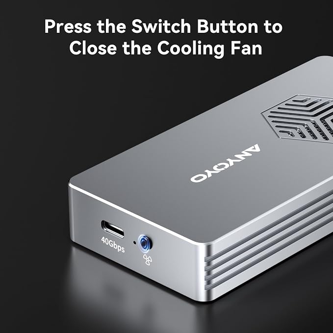 Carcasa M.2 NVMe SSD 40Gbps con ventilador de refrigeración miniatura 8
