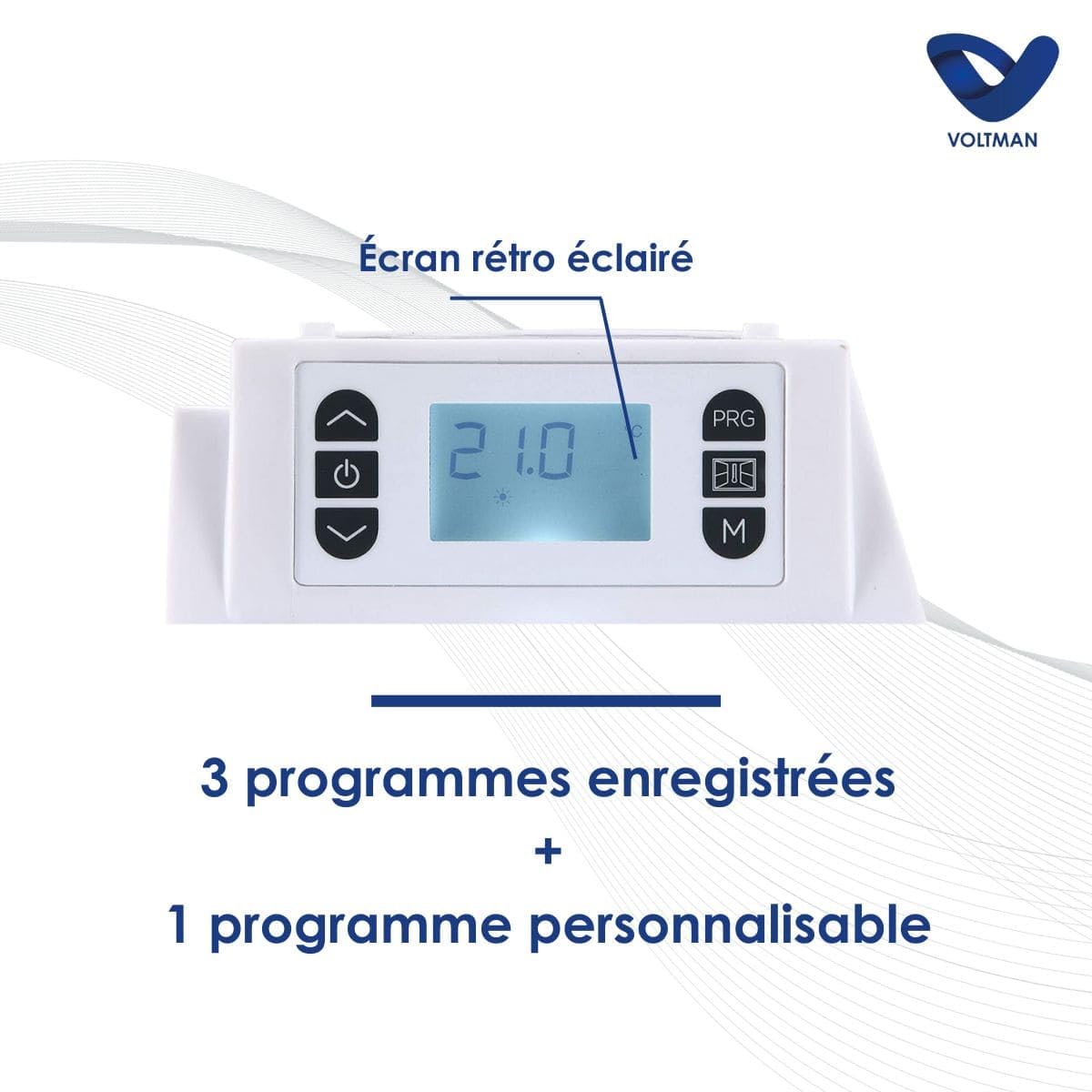 VOLTMAN VOM540014 - Panel promienny - 1500 W - Biały - Programowalny termostat