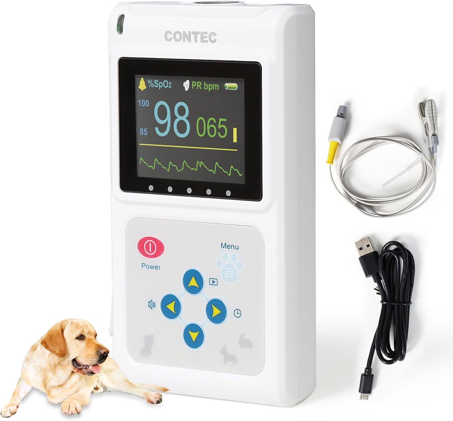 CONTEC Veterinary Pulse Oximeter Handheld Pulse Oximeter for Animals 24