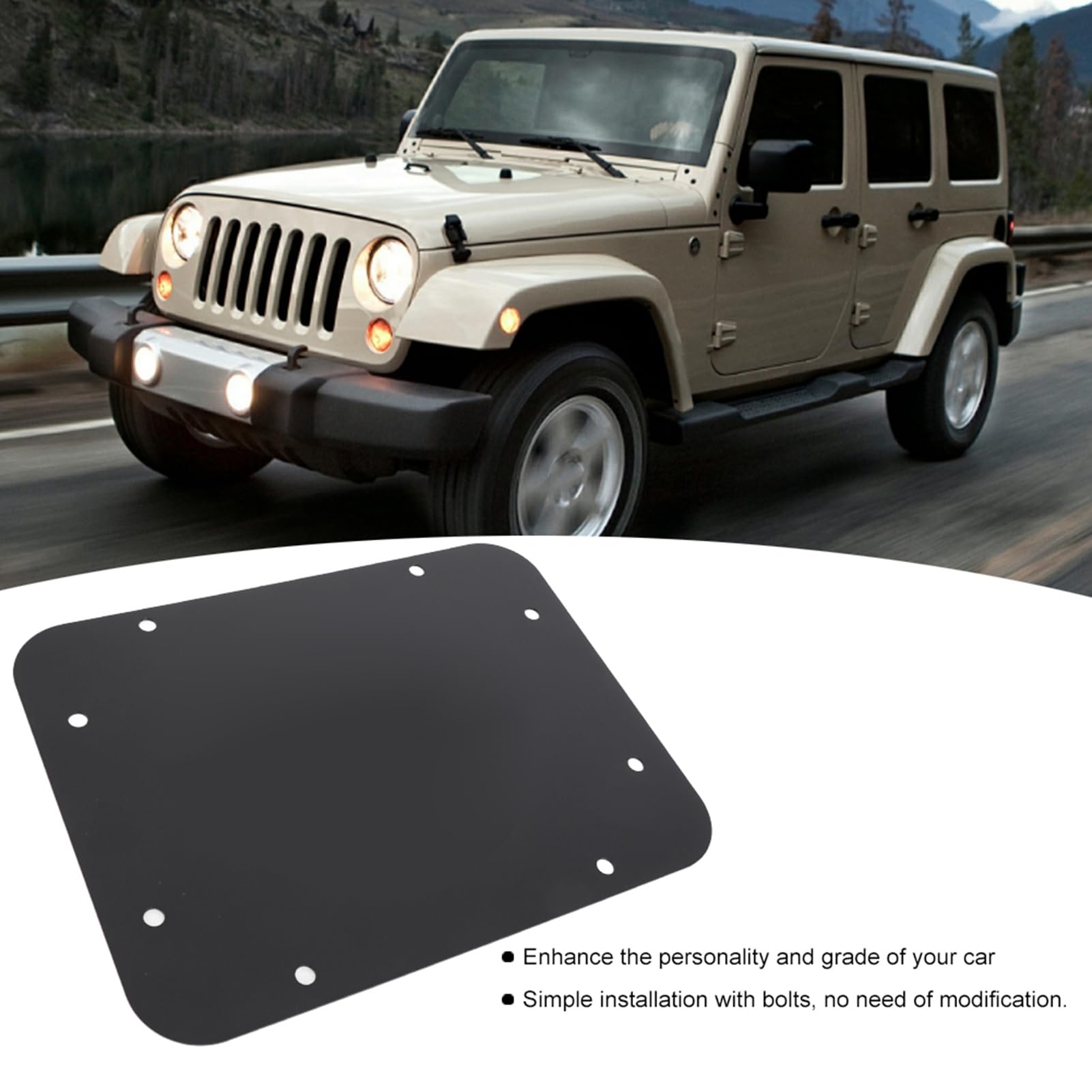 Tailgate Elimina Piastra, Metallo con Taglio di Precisione con Motivo a Stella per JK JKU 2007 2017, Installazione Semplice Senza Modifica