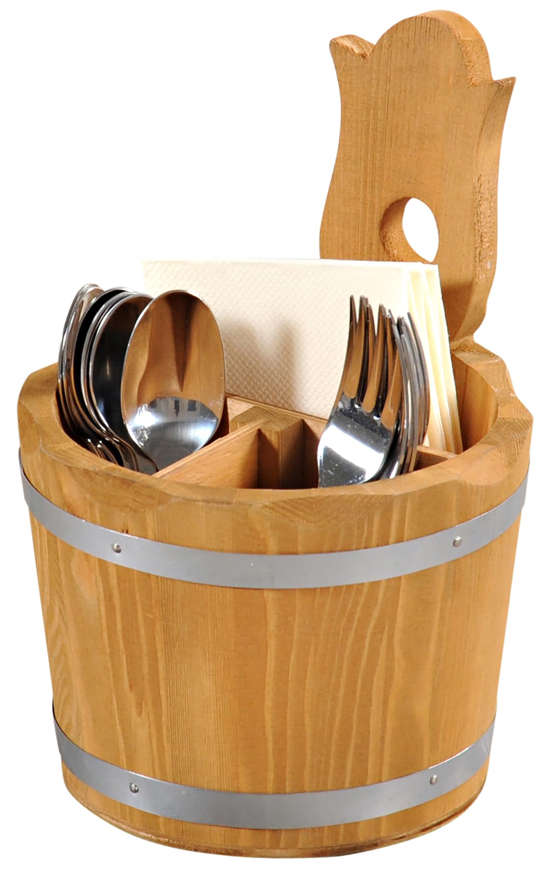 Kesper 69294 - Set di 8 contenitori per posate in legno, altezza = 20 D, 14 cm