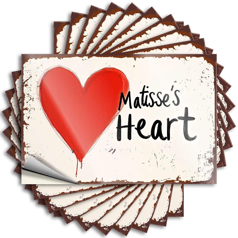 Funny Sticker Core Friends Waterproof - Matisse's Heart Laptop Self Adhesive Decal for Student Use(6X9CM)