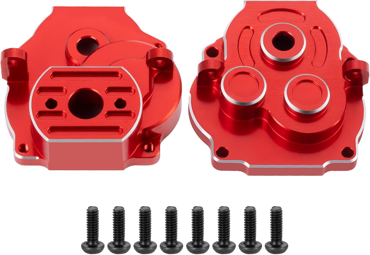 RCLIONS Aluminum Transmission Housing Gearbox Case for TRX4M 1/18th RC Crawler Car Upgrade Parts Accessories (Red)