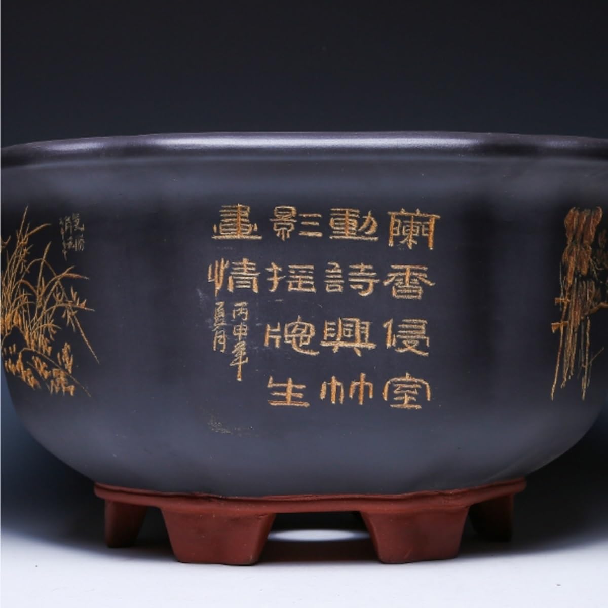 Doniczki do roślin w pomieszczeniach fioletowy gliniany duży sześciokątny ceramiczny wazon do wnętrz salon fioletowa gliniana doniczka bonsai doniczki do roślin na zewnątrz