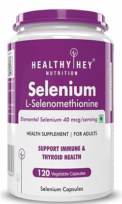 HealthyHey Nutrition Selenium 40mcg, 120 Capsules | Immune Support & Superior Absorption | Non-GMO