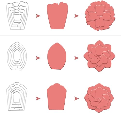 Miniatura 2 de Healifty Troqueles de corte de metal para álbum de recortes, tarjetas de papel, decoración de manualidades (nueve flores, talla S)