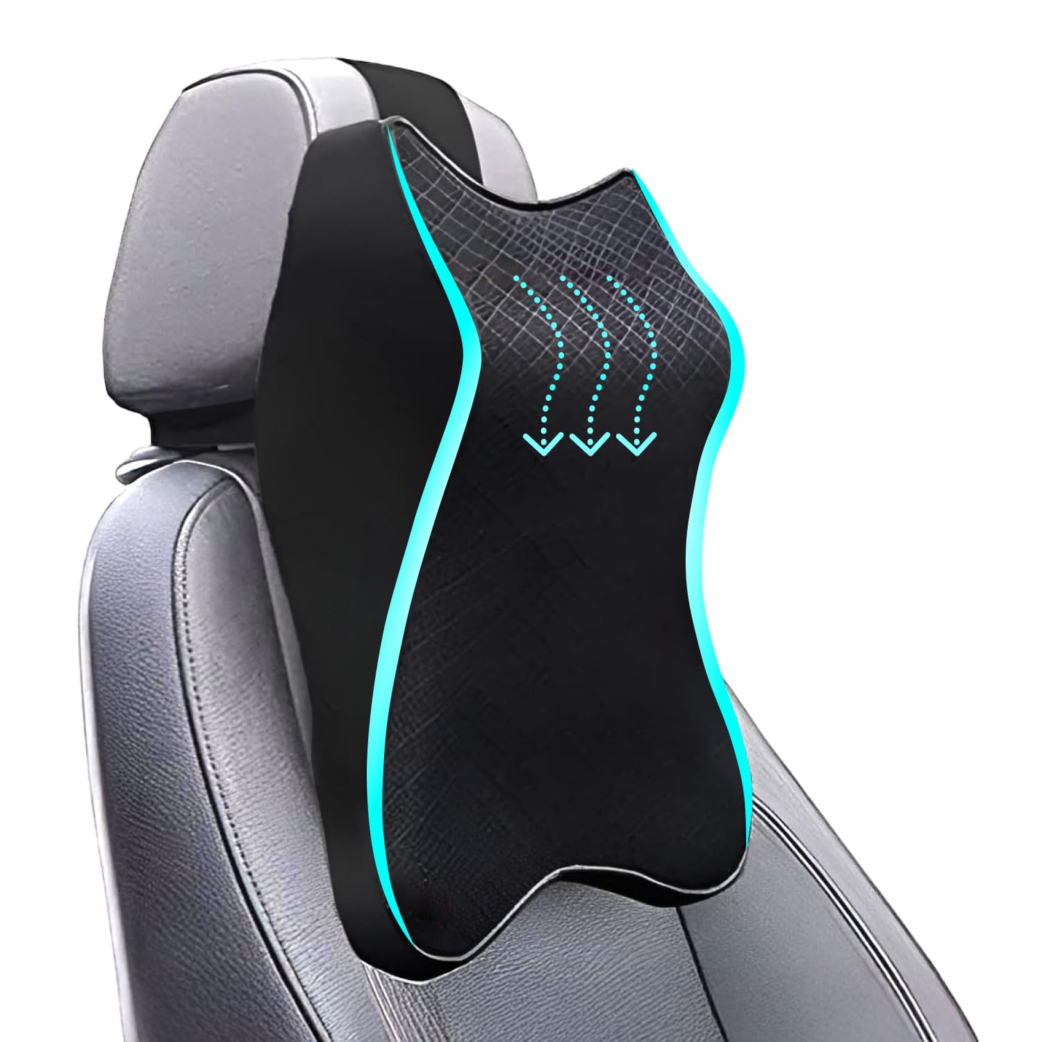 AGFP® Car Seat Headrest Neck Rest Cushion, Car Neck Pillow Durable 100% Pure Memory Foam Neck Pillow with Breathable Removable Cover Washable Comfortable Ergonomic & Neck Pain Relief