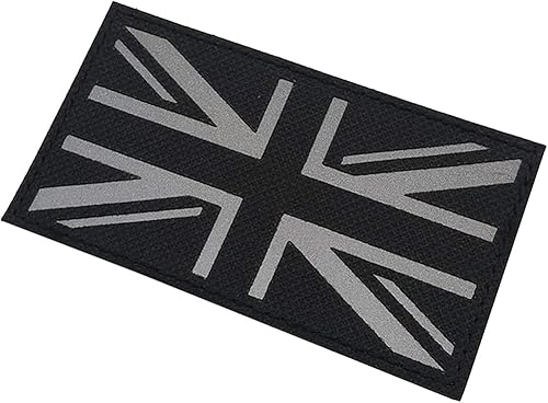 Miniatura 3 de Parche de bandera del Reino Unido Reino Unido de Gran Bretaña Union Jack National Tactical IR Infrarrojo reflectante moral militar brazalete emblema