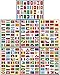 T&B Countries Flags Stickers 224PCS Multi Territorial Maps Nations Patterns Face Stickers Travel Stickers Children's Room Decor Labels Football Team FIFA World Cup A4 7PACKS