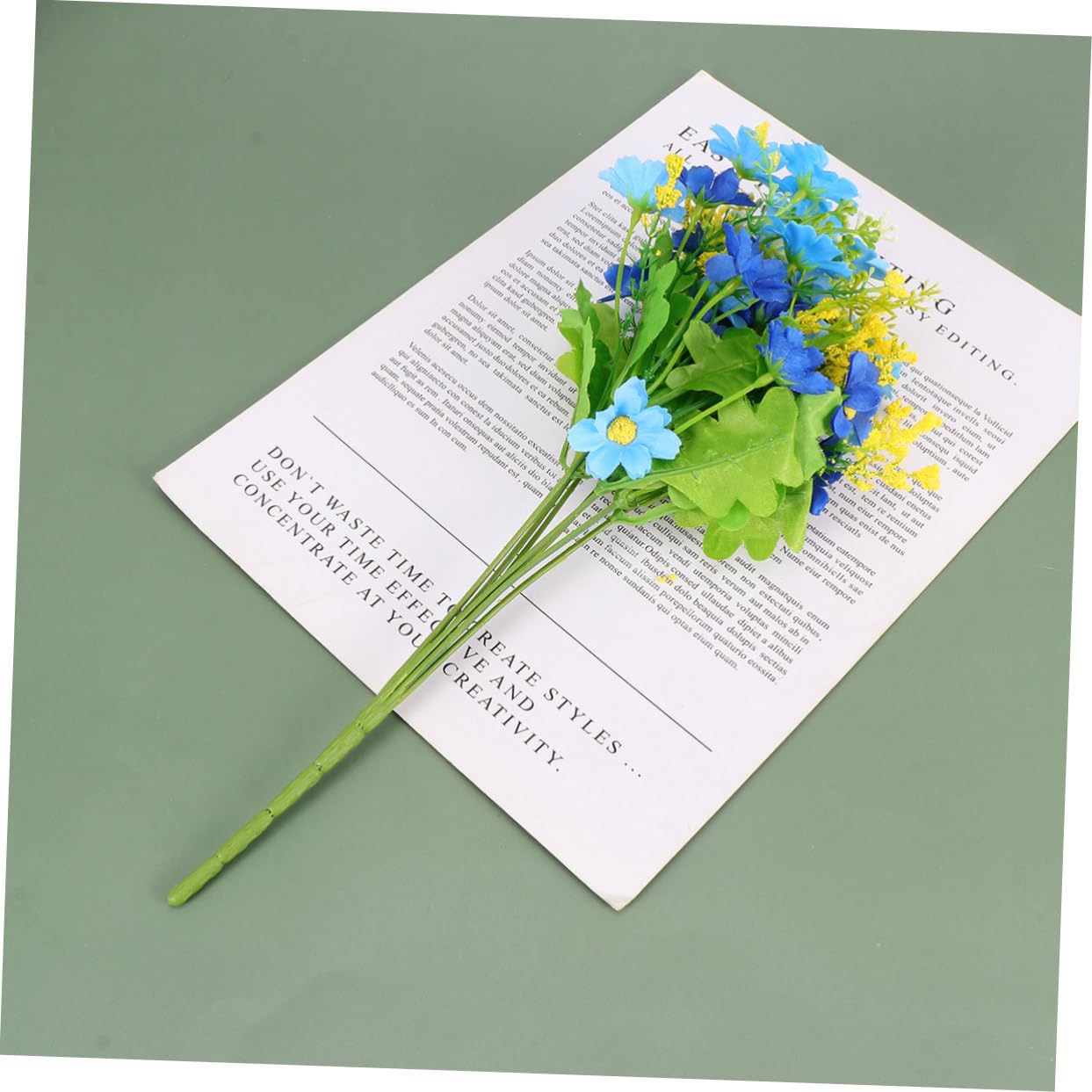 Levemolo 9stücke Köpfe Kunstblumen Strauß Kunststoff Margerite Für Hochzeiten Und Wohnräume Dekorative Blütenbündel Blau