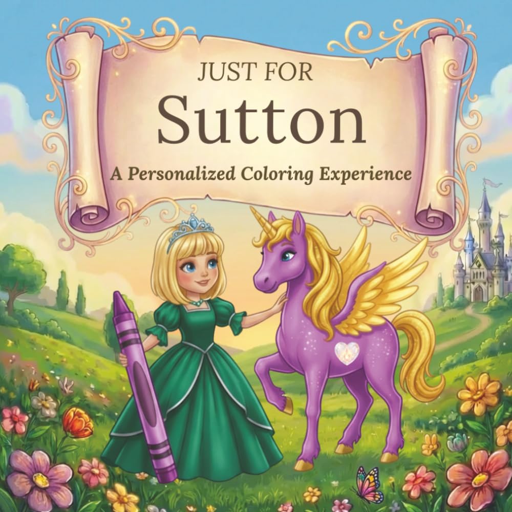 Just for Sutton: A Personalized Coloring Experience: 50 total coloring pages | 28 coloring pages featuring Sutton’s name | 22 coloring pages themed for girls (Personalized Coloring Book Series)