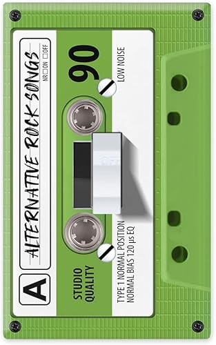Miniatura 8 de WIRESTER Placa de interruptor de luz de palanca de una sola banda/cubierta de placa de pared - Cinta de casete transparente retro Punk Rock Cinta de